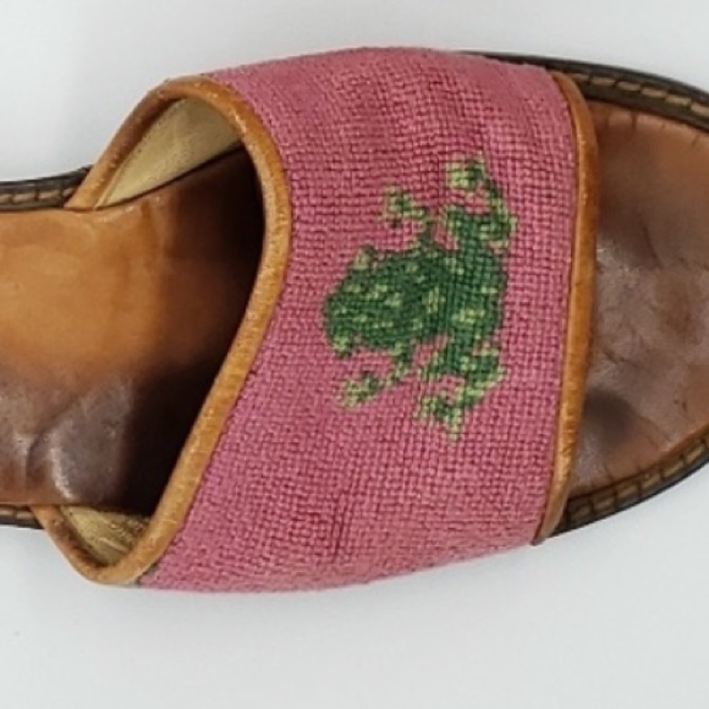 Stubbs & Wootton Embroidered frog slide sandals 10